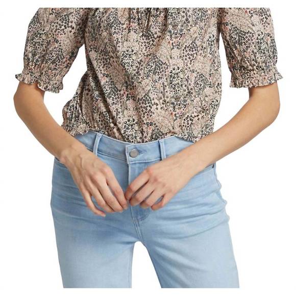 NEW PAIGE elisa top in ecru multi - Picture 1 of 4